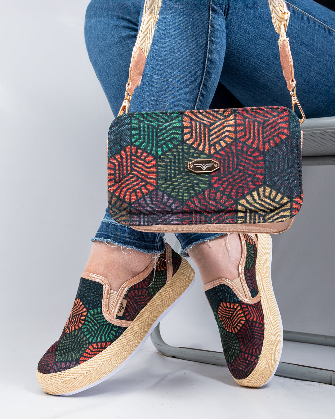 Cube Colors Shoes & Crossbody Bag Set by Pontiak