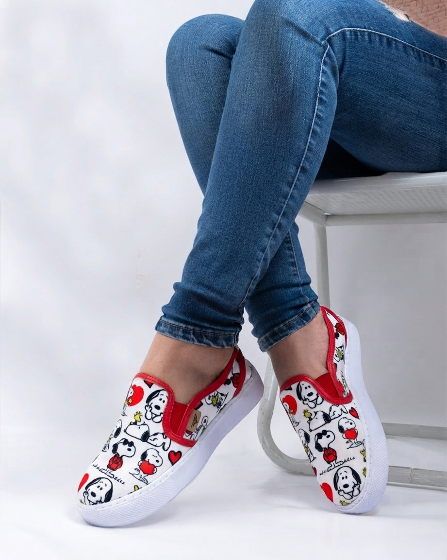 Snoopy Red Slip-On Espadrille Sneakers by Pontiak