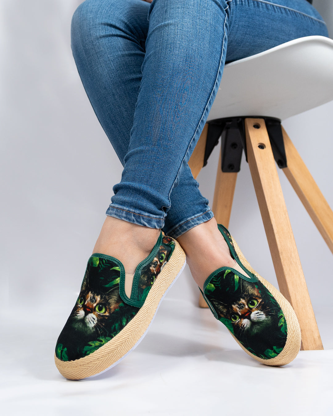 Feline Jungle Slip-On Espadrille Sneakers by Pontiak
