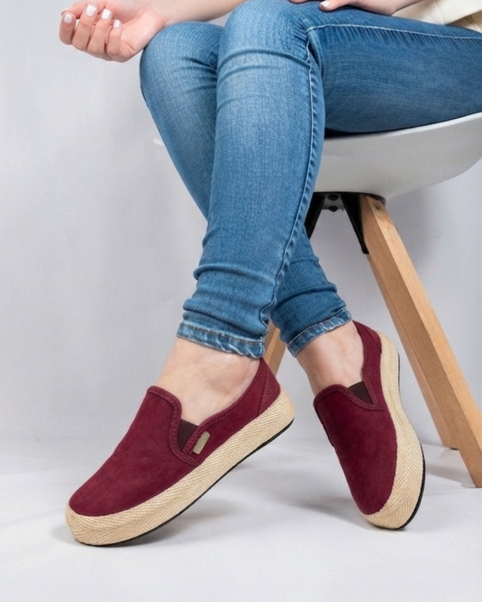 Burgundy Slip-On Espadrille Sneakers by Pontiak