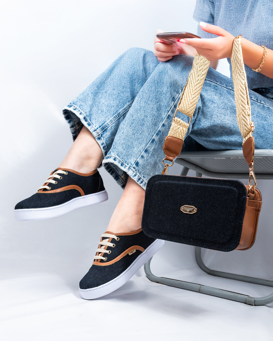Denim x Honey Shoes & Crossbody Bag Set by Pontiak