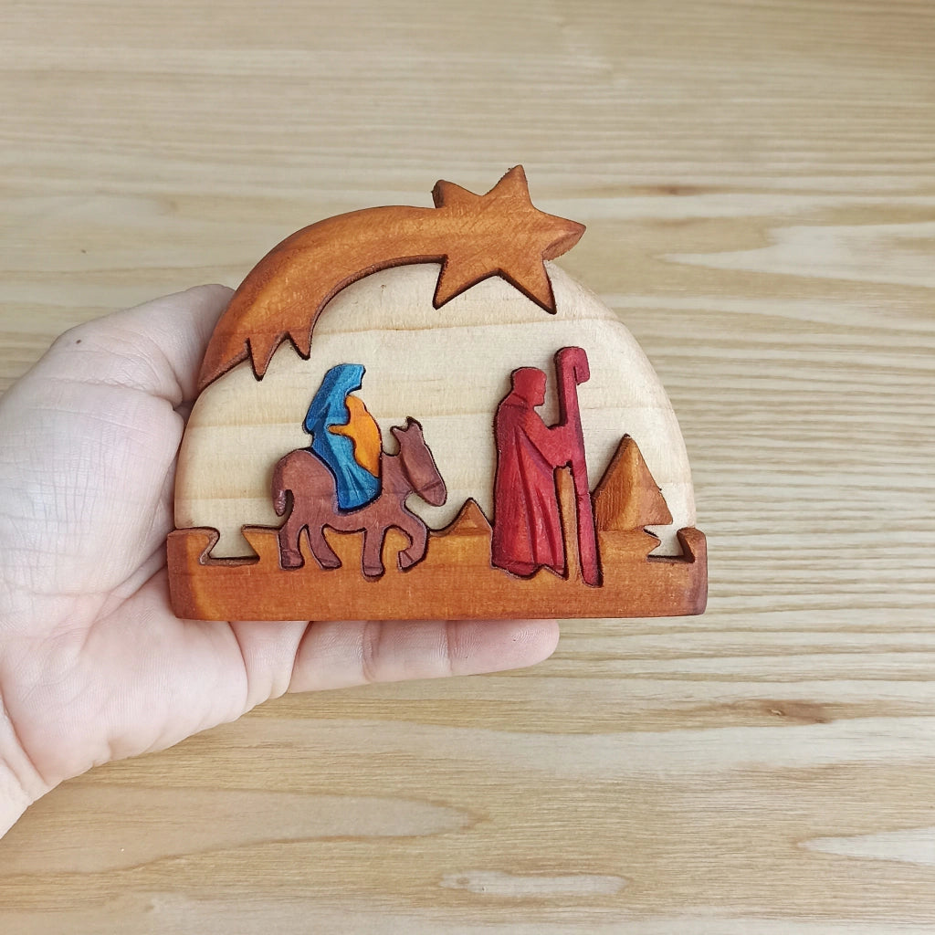 Flight into Egypt Wood Art