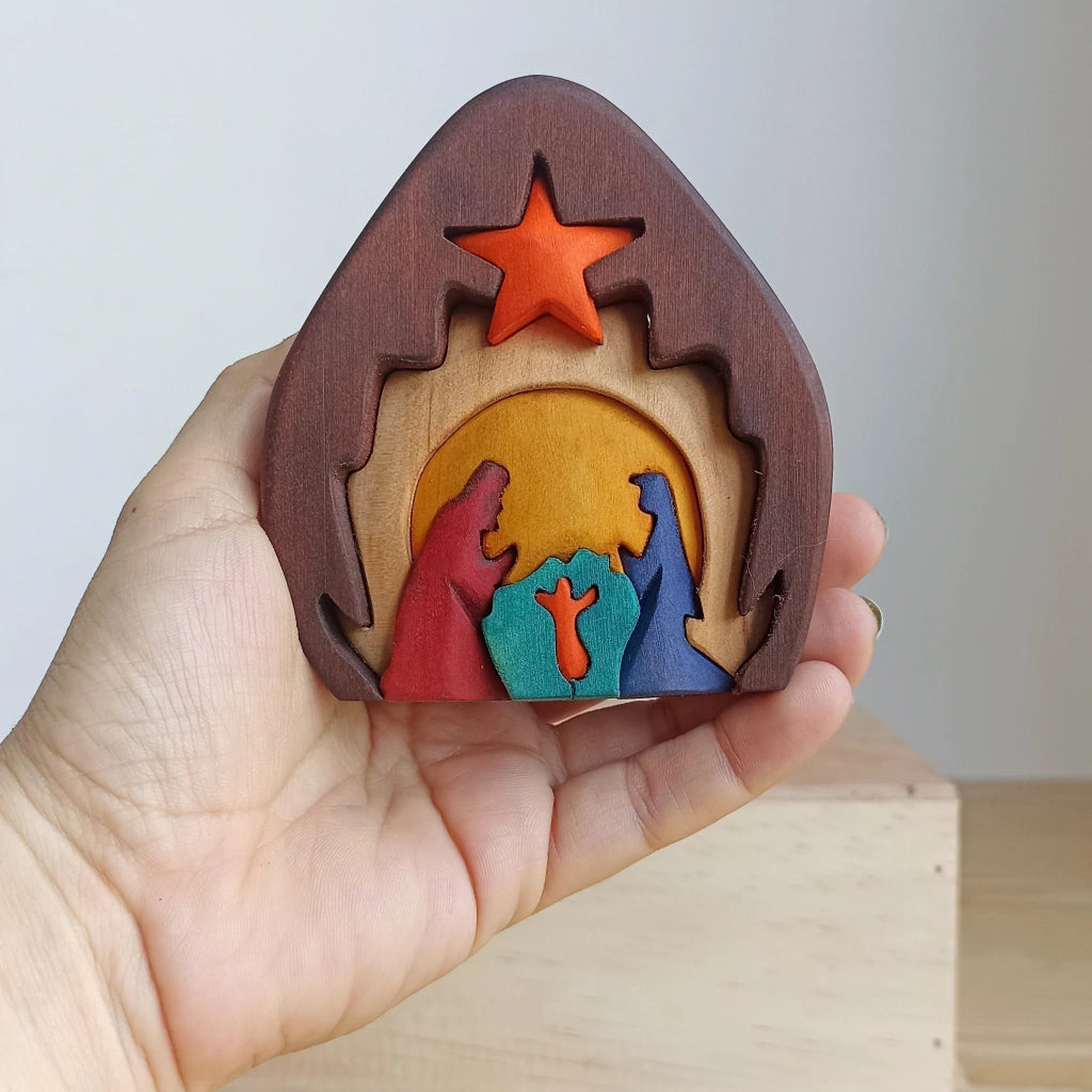 Maloka Wooden Nativity Scene