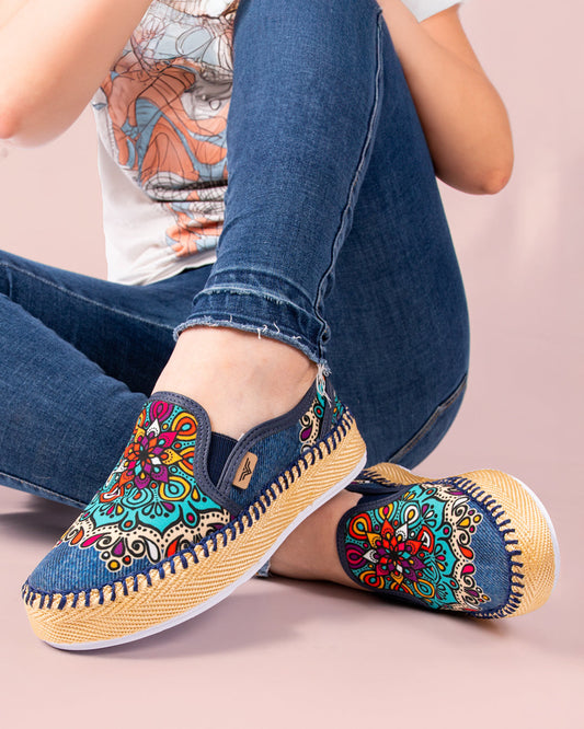 Mint Denim Slip-On Espadrille Sneakers by Pontiak