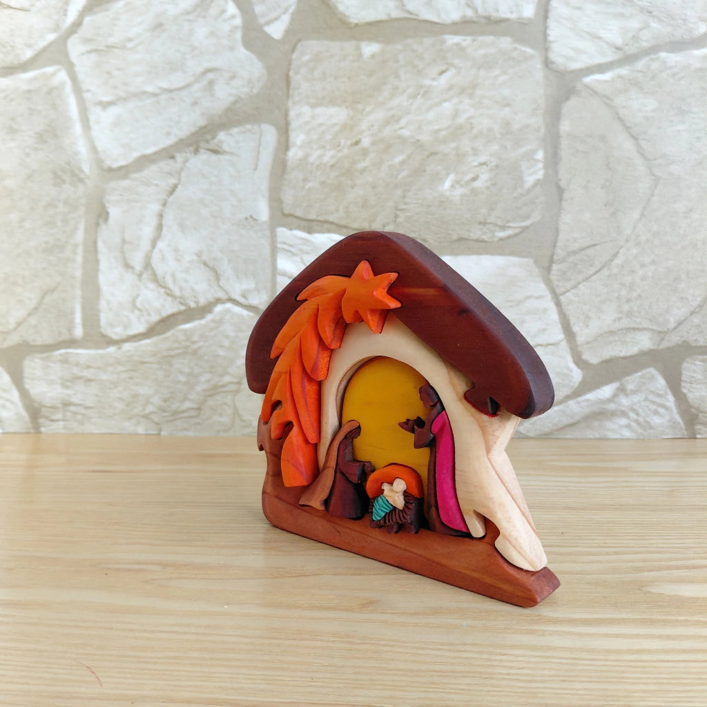 Shooting Star Wooden Nativity Scene