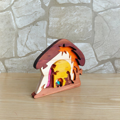 Shooting Star Wooden Nativity Scene