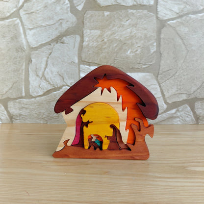 Shooting Star Wooden Nativity Scene