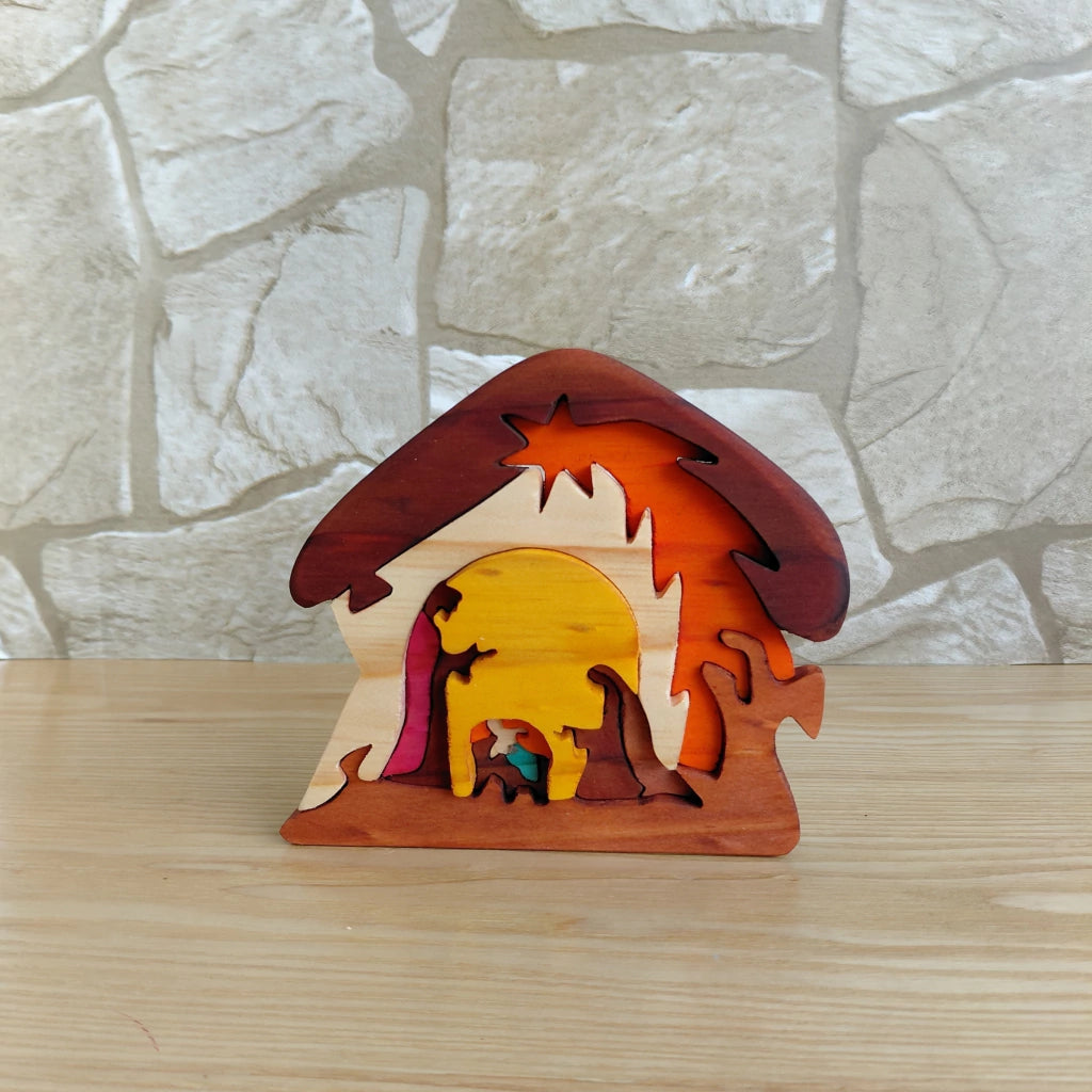 Shooting Star Wooden Nativity Scene
