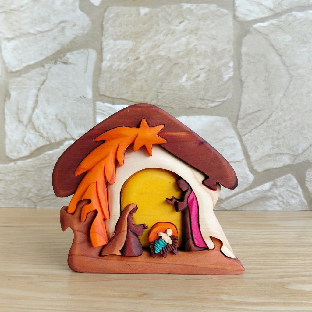Shooting Star Wooden Nativity Scene