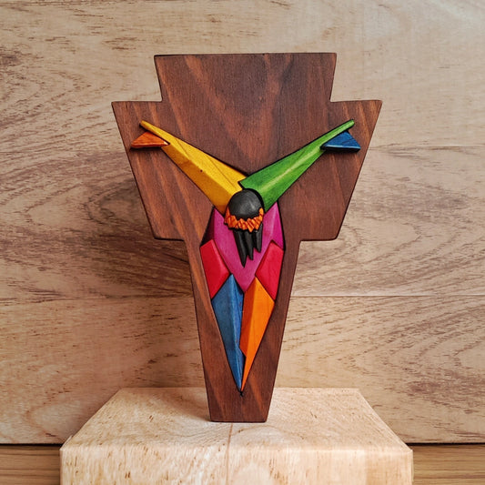 Abstract Wooden Wall Crucifix