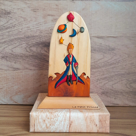 Little Prince and the Planets Wood Art