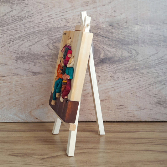 Vallenato Party Wood Art on Easel