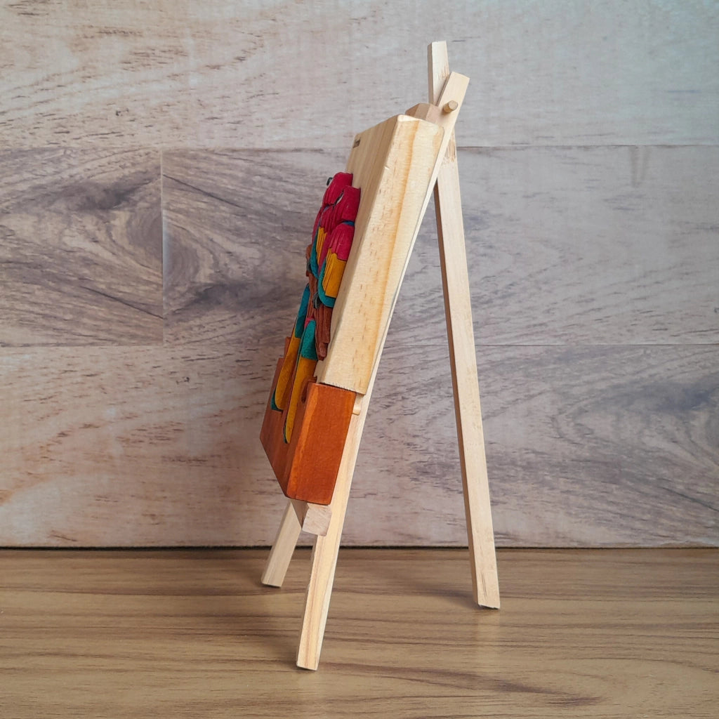 Macaws Wood Art on Easel