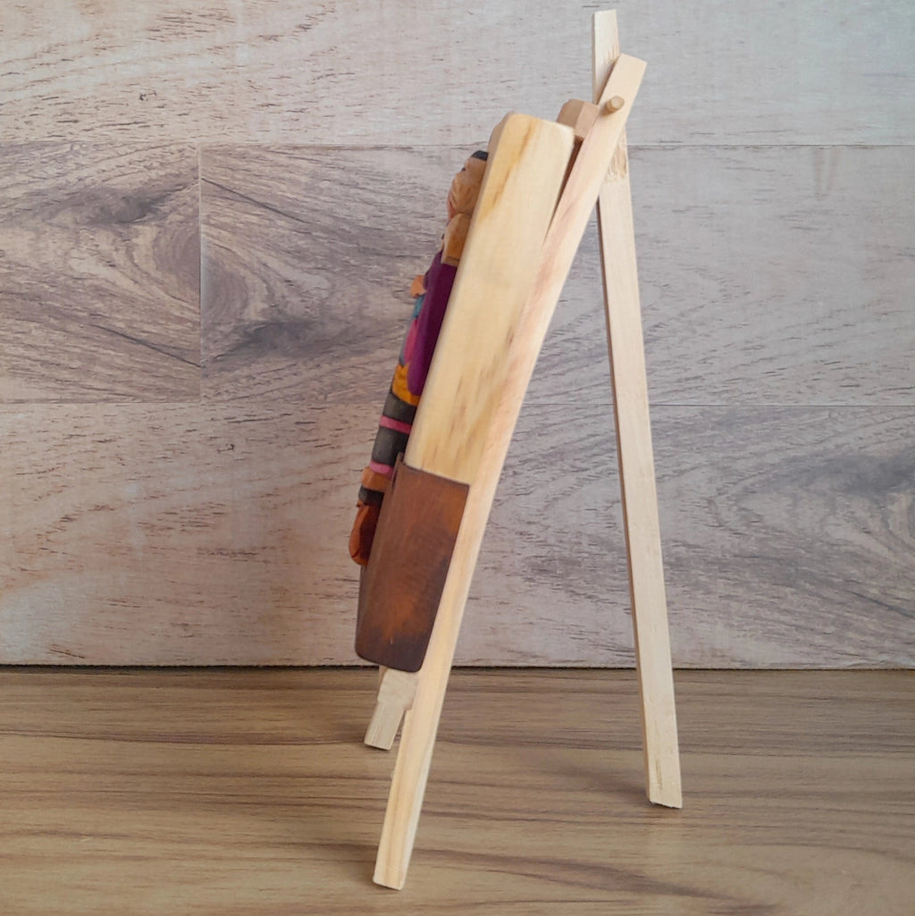 Guambiana Woman Wood Art on Easel