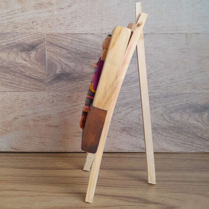 Guambiana Woman Wood Art on Easel