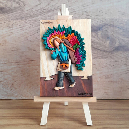 Silletero Wood Art on Easel