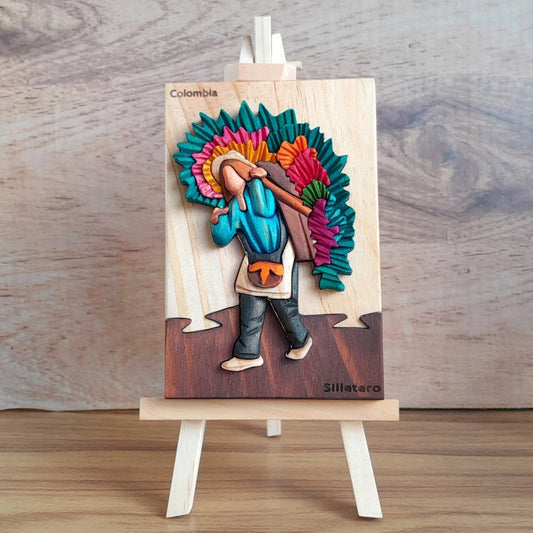 Silletero Wood Art on Easel
