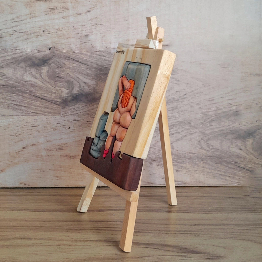 Botero Gertrudis Wood Art on Easel