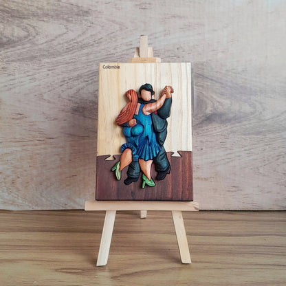 Botero Dancers Wood Art on Easel