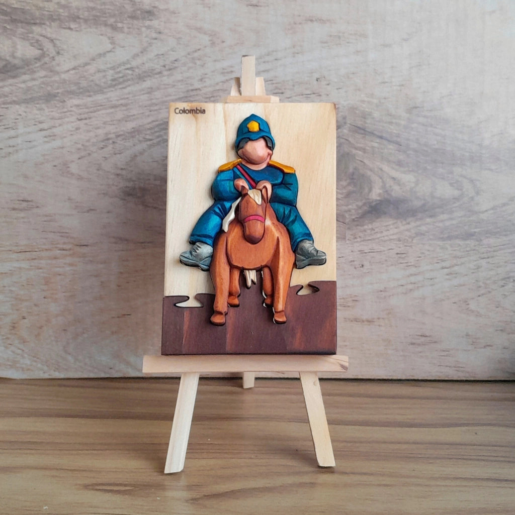 Botero Pedrito Wood Art on Easel