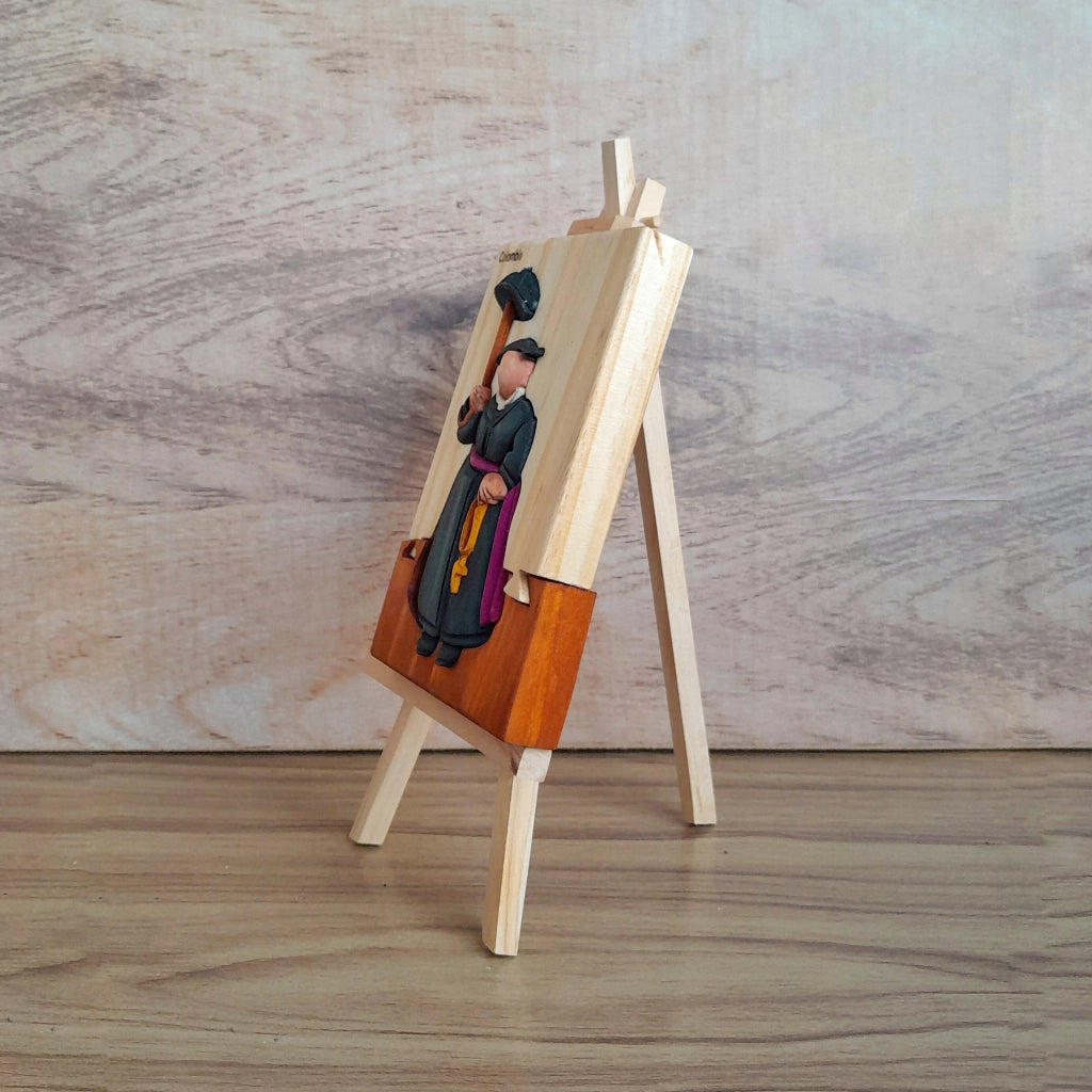 Botero Bishop Wood Art on Easel