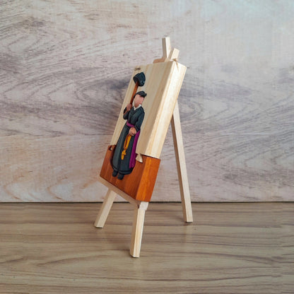 Botero Bishop Wood Art on Easel