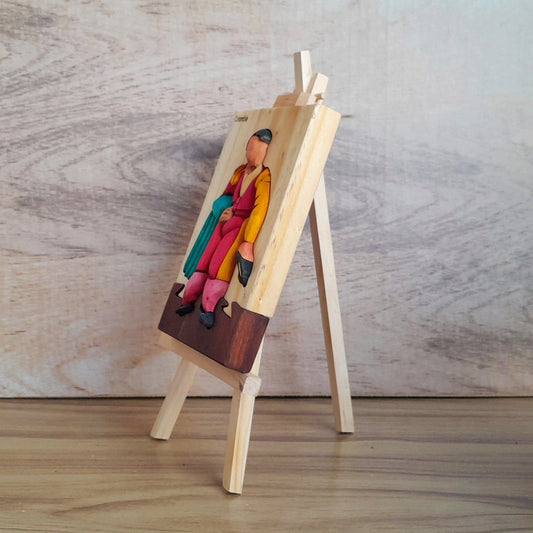 Botero Matador Wood Art on Easel