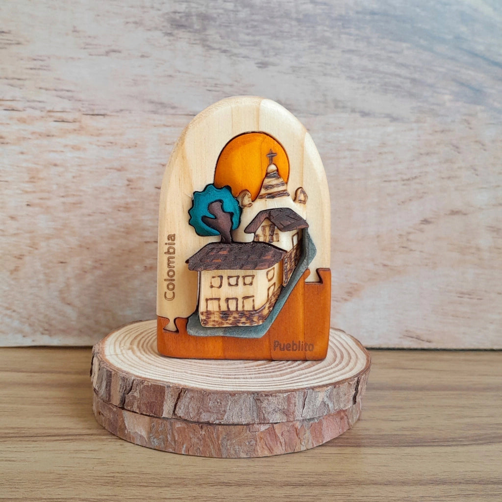 Colombian Village Wooden Souvenir
