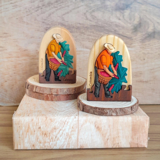 Coffee Farmer Wooden Souvenir