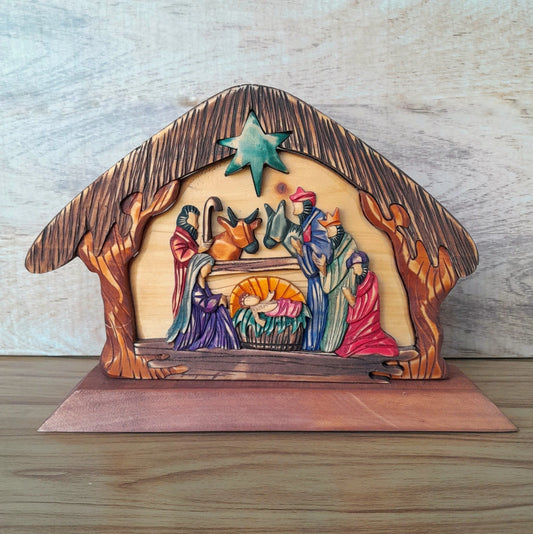 Special Edition Complete with Three Kings Wooden Nativity Scene