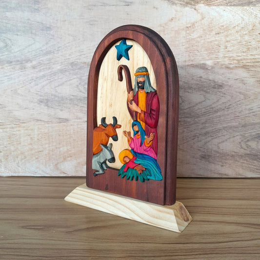Arch Wooden Nativity Scene