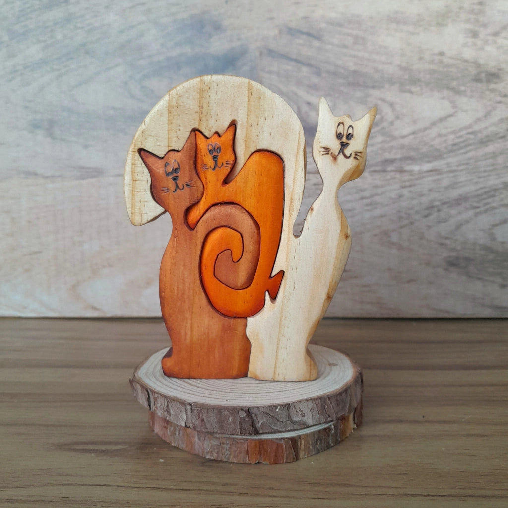 Three Cats Wood Art