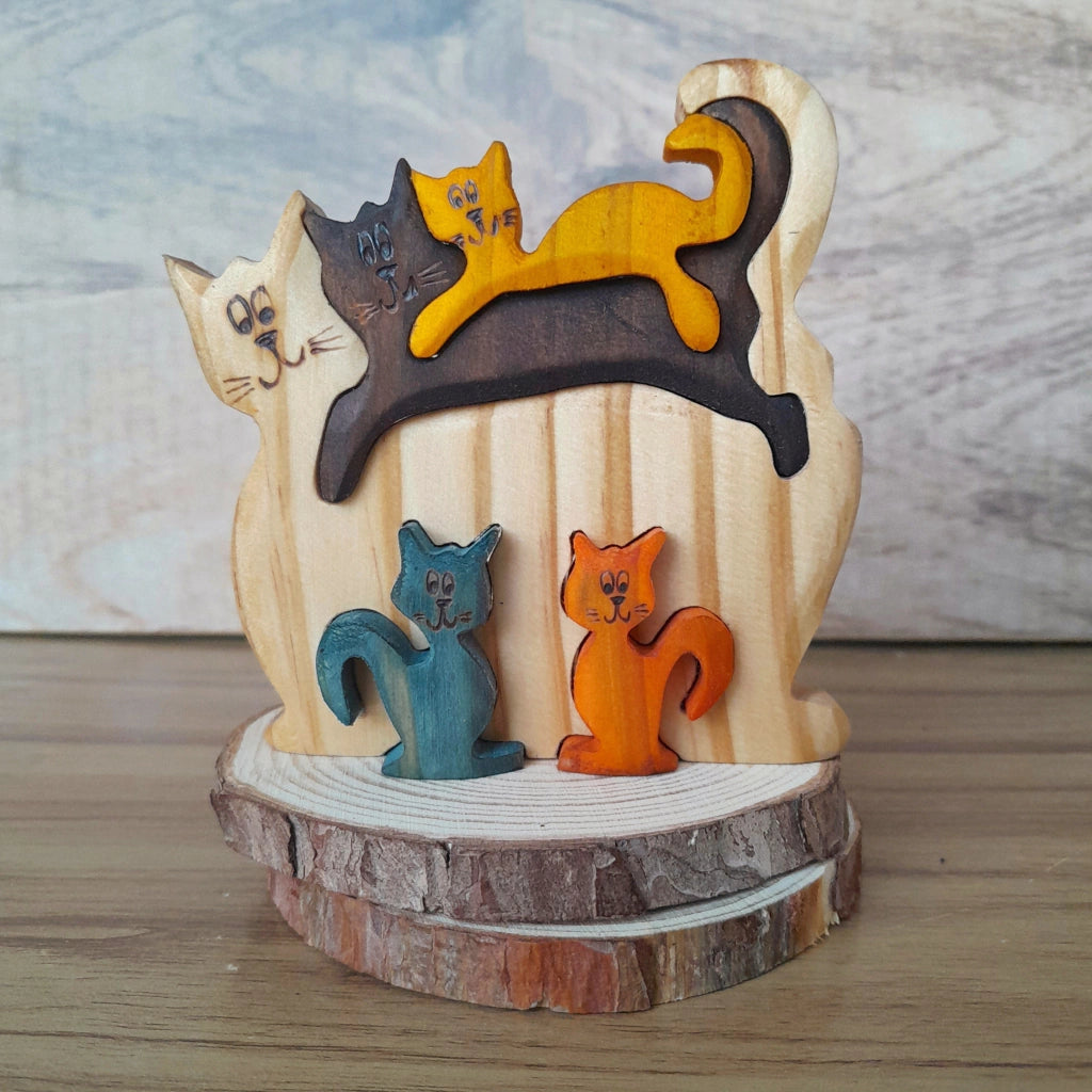 Five Cats Wood Art