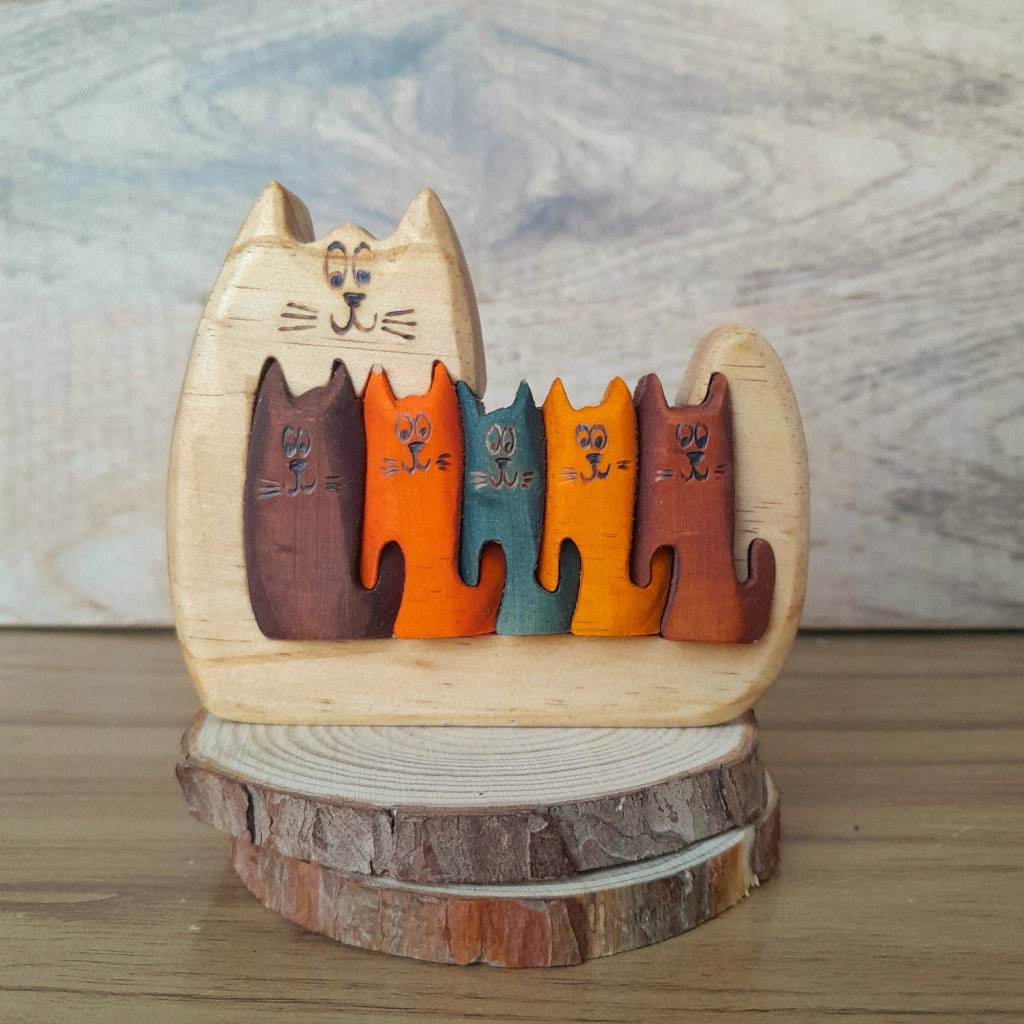 Six Cats Wood Art