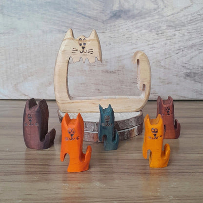 Six Cats Wood Art