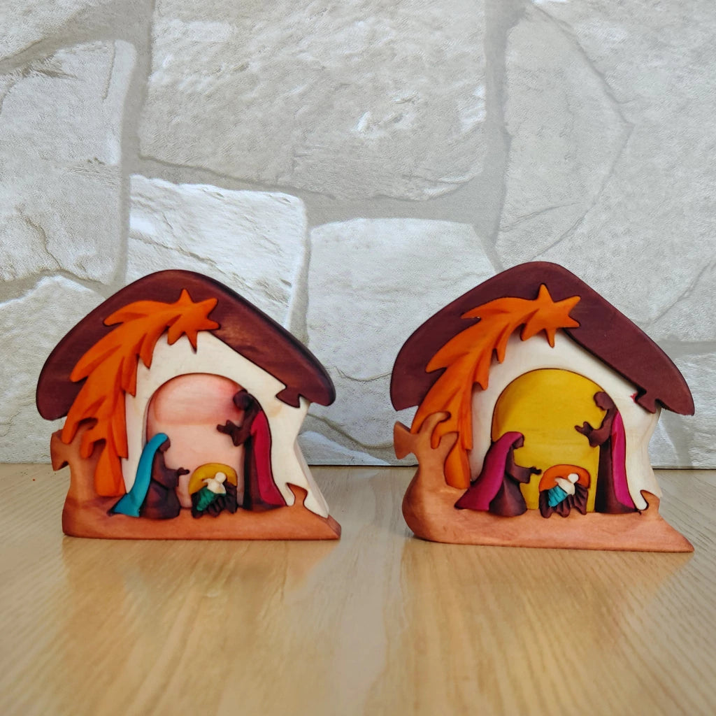 Shooting Star Wooden Nativity Scene