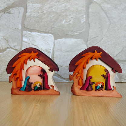 Shooting Star Wooden Nativity Scene