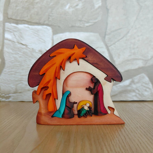 Shooting Star Wooden Nativity Scene