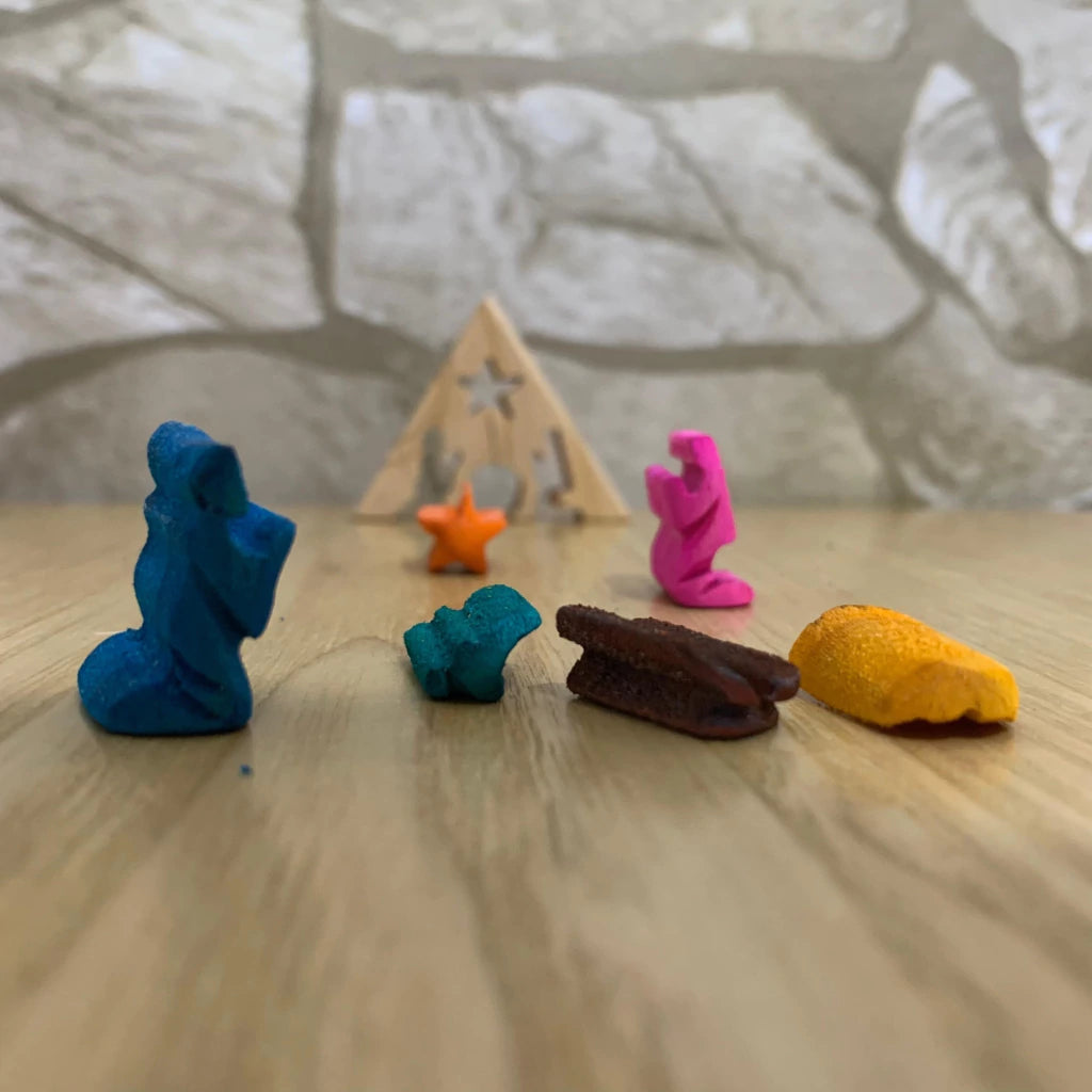Triangle Wooden Nativity Scene