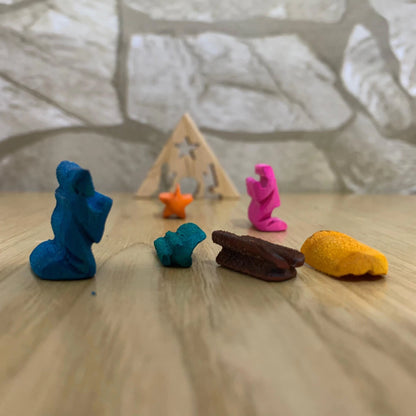 Triangle Wooden Nativity Scene