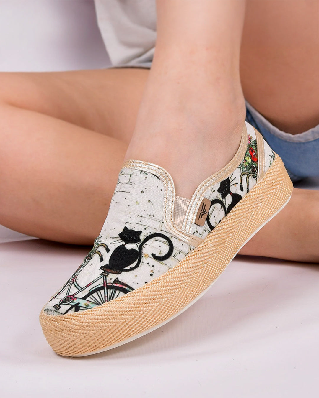 Bike Cat Slip-On Espadrille Sneakers by Pontiak