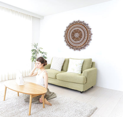 Sunflower Mandala Wooden Wall Art – Colorful 60 cm Decor