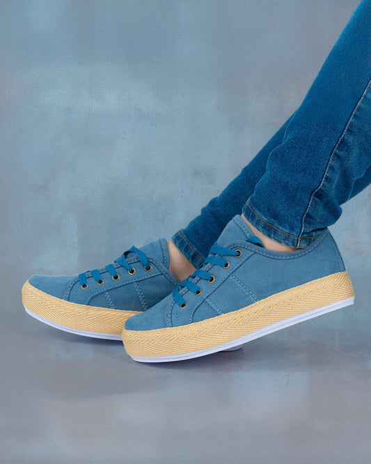 Indigo Lace-Up Espadrille Sneakers by Pontiak