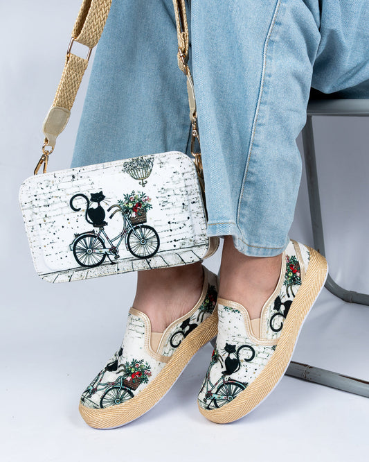 Cat Bike Shoes & Crossbody Bag Set by Pontiak