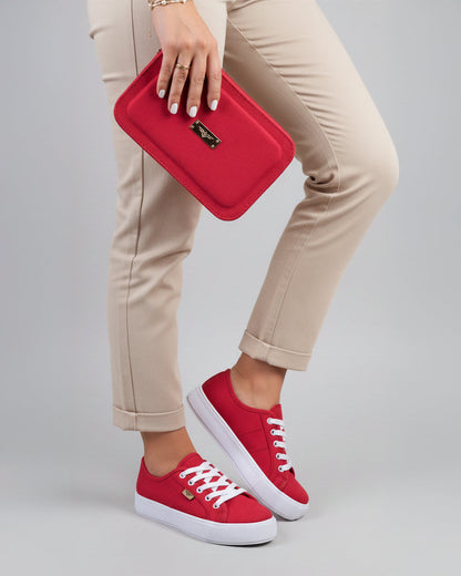 Red Shoes & Crossbody Bag Set by Pontiak