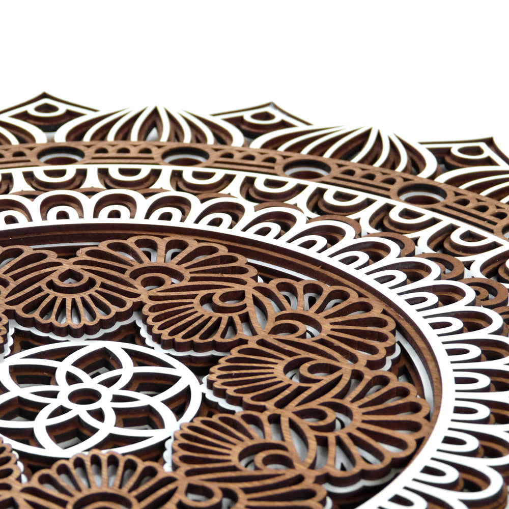 Sunflower Mandala Wooden Wall Art – Colorful 60 cm Decor