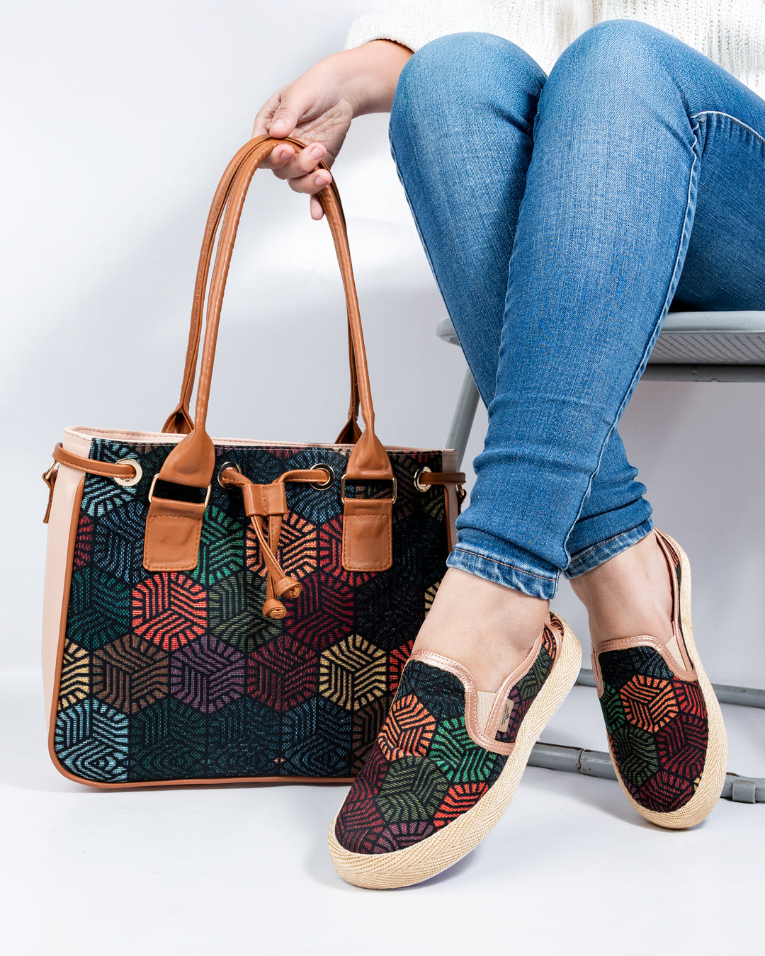 Cube Colors Shoes & Handbag Set by Pontiak