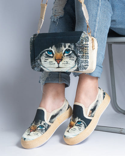 Beret Cat Shoes & Crossbody Bag Set by Pontiak