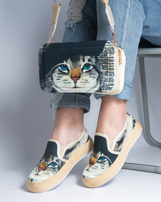 Beret Cat Shoes & Crossbody Bag Set by Pontiak