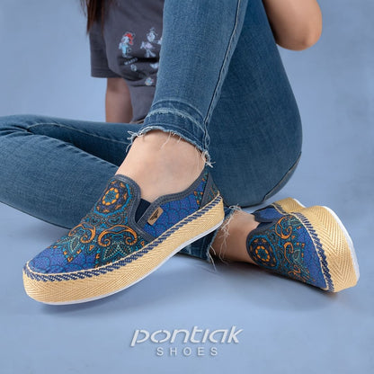 Priya Blue Slip-On Espadrille Sneakers by Pontiak